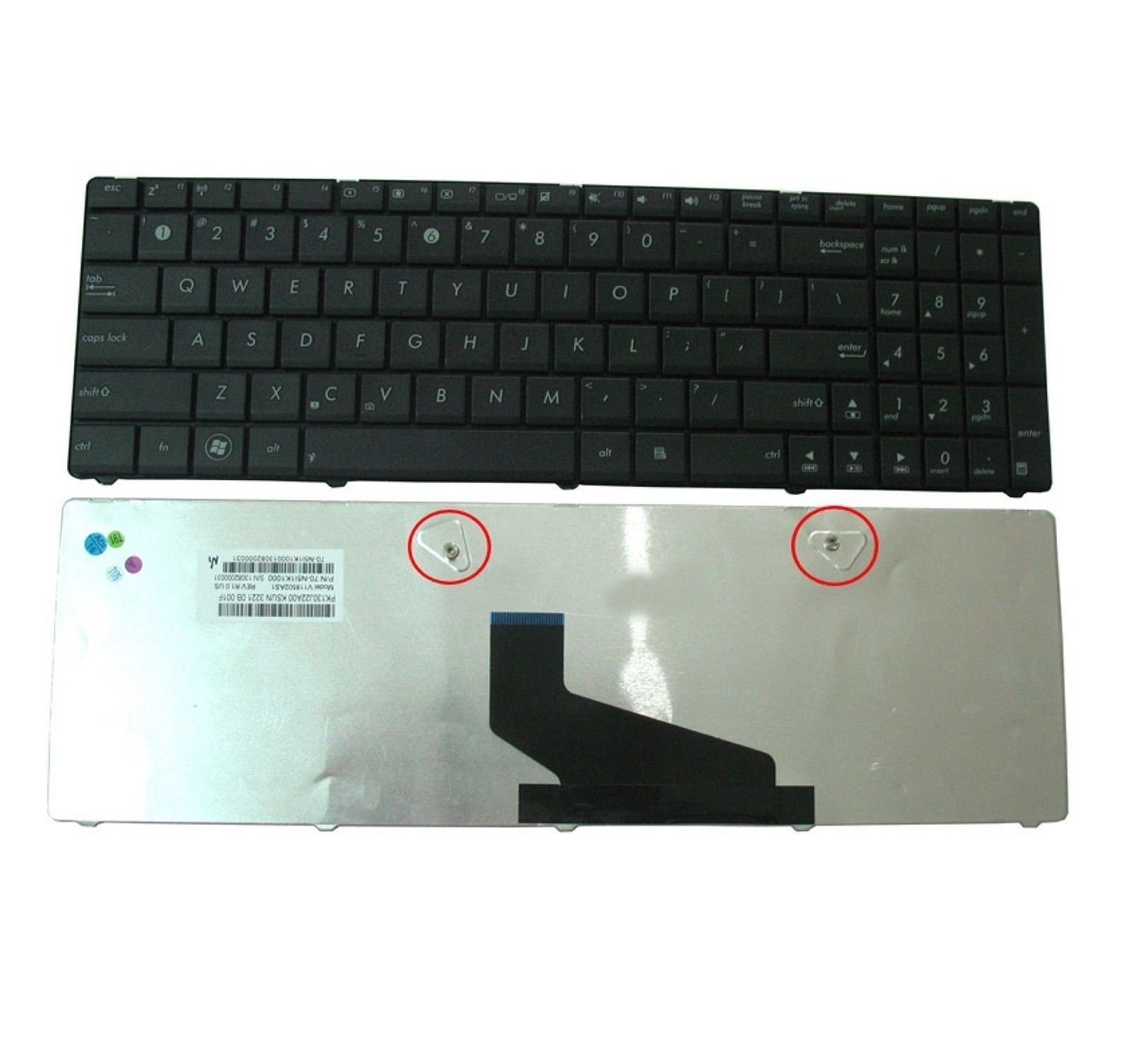 4 D (LABEL) Laptop Keyboard for ASUS K53 K53E K53S K53U K53Z K53BY Series