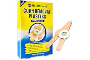 BESTUS ACCESSORIES Corn Remover Plasters with Salicylic Acid – 6 Pads for Feet, Toes, Hands – Wart & Corn Removal Patches with Protective Hole – Foot Care Treatment for Calluses & Hard Skin
