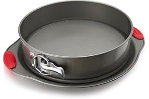 Boxiki Kitchen 10 cali nieprzywierająca wiosenna forma do ciast, profesjonalna forma do ciast i sera, szczelna forma z silikonowymi uchwytami