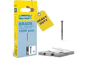 Rapid Dyckertar Typ 8, 15 mm, Galvaniserade, 18 Ga, 1000-pack | Dammfria dyckertar för listsättning och inramningar, passar häftapparater och spikpistoler