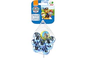 Bubble World - Biglie di Vetro assortite Paw Patrol - Retina con 20 biglie da 16 mm e 1 grande da 25 mm - Dalla migliore collezione di giocattoli per bambini - 500.440000 - Made in Italy