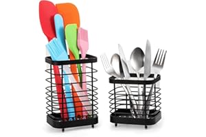 TsunNee 2 portautensili a doppio uso, scolaposate in acciaio inox, antiruggine, organizer per lavello da cucina, organizer per posate per utensili da cucina