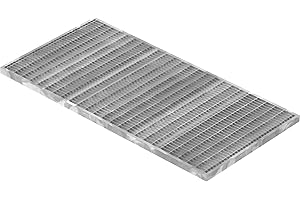 Fenau | Caillebotis/Grille conforme aux normes de l'industrie du bâtiment, Dimensions : 390 x 790 x 20 mm, Dimensions du maillage: 30/10 mm, galvanisée, cadre: 400 x 800 x 23 mm)