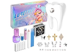 Luretrap Shining Smile DIY Tooth Gem Kit Zahnschmuck Set mit Kleber und LED licht, 30 Stück Kristallschmuck Starter-Kit