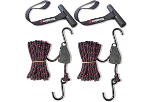 LE KAPMOZ Kayak tie Down Straps Bow and Stern tie Downs Loops Strap Ratchet Rope Canoe Pulley Hanger Anchor Point Tying Kits