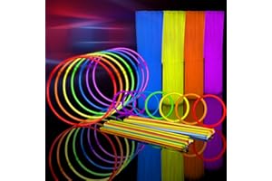 Vicloon 100 Glow Stick, Glow Party Supplies with Connectors to Make Glow Necklaces, Neon Bracelets, Mixed Color Light Sticks, Suitable for Dance, Wedding Favors or Party Fillers
