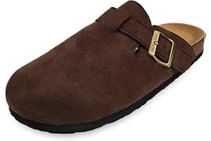 SOUTH BE, Zoccoli Sabot Ciabatte Uomo Comode Chiuse, Sandali in Pelle e Pantofole Traspiranti, Scarpe Regolabili da Casa, Estive e Invernali da Giardino