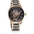 Titan Ceramic Fusion Automatic Black Dial Rose Gold Dual-Toned Stainless Steel Bracelet Watch for Men-90174KD03/NT90174KD03