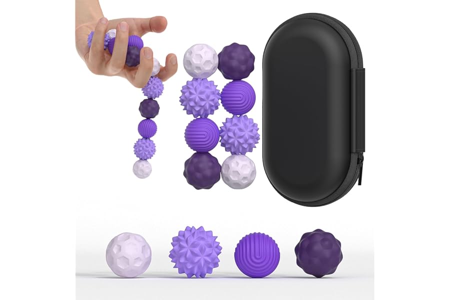 Bambebe 8PCS Silicone Magnetic Balls Fidget Toys for Adults & Teens, Stress Relief Sensory Toys for Autism ADHD Anxiety, Fun Textures Gadgets, Office Desk Toy for Women Men Teen