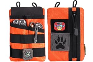 VIPERADE VE3-P EDC Pouch mała torba na narzędzia EDC, organizer kieszonkowy, nylonowa, wielofunkcyjna, mała torba na latarkę, narzędzia wielofunkcyjne, długopis, notatnik, pomarańczowa