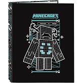 MINECRAFT SCREEN &ndash; Folder with 4 Rings, Ideal for Children of Different Ages, Comfortable and Versatile, Quality and Resistan