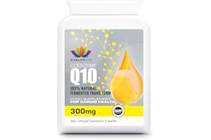 VITALITYVITS Co Enzyme CoQ10 90 Capsules 300mg - High Strength Trans Form - UK Made - GMP Quality (90s)