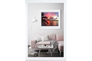 RAHMENGALERIE24 Cadre photo 10 x 15 cm - Cadre blanc en bois acrylique - Cadre portrait - Cadre photo - Cadre photo - Cadre décoratif sans image Alice, Bois, blanc brillant, 75 x 98 cm