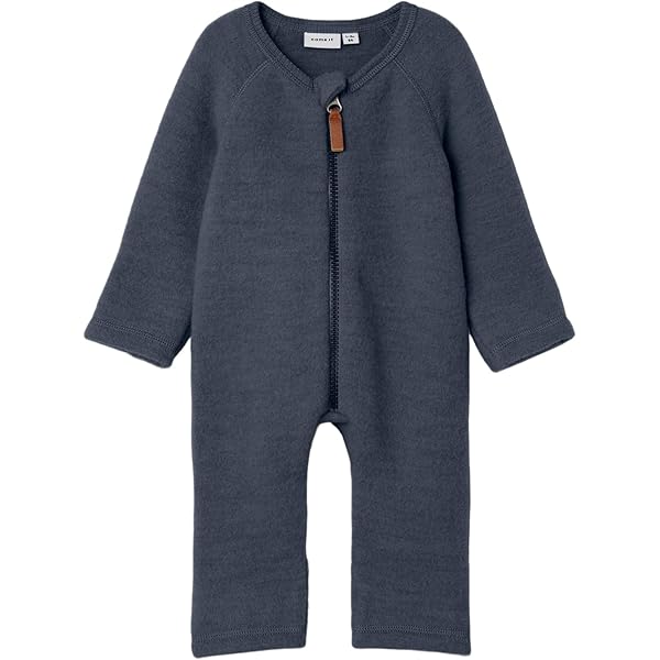 NAME IT Baby Strampler Aus Merinowolle - Zopfstrick Mit Reißverschluss