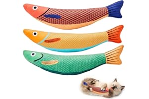 SUPERFA 3 Pack Catnip Toys Saury Fish, Catnip Crinkle Sound Toys for Indoor Adult Kitten, Interactive Toy for Cat Chew Toys for All Breeds
