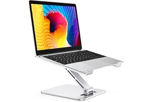 Glangeh Support Ordinateur Portable Aluminium, Support PC Portable Ventilé Ergonomique Réglable, Support Laptop Antidérapant Pliable Compatible avec MacBook Lenovo, Plus Portables 10-16"