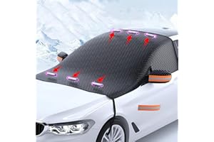 SHENGRUILI Frontscheibenabdeckung Auto Winter,Windschutzscheibenabdeckung Auto mit 6 Magnet,Scheibenabdeckung Auto Winter,Windschutzscheibe Abdeckung Faltbare,Auto Winterabdeckung für Die Meisten Autos und SUV