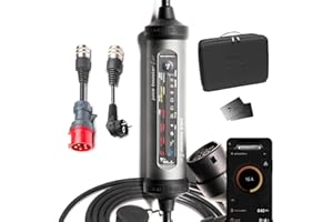 SMART JUICE Juice Booster 3 air Basic Set, Mobile Wallbox avec App, Borne de Recharge Vehicule Electrique 11kw Triphasé, Chargeur EV avec Cable T2, avec Adaptateur CEE16 Rouge 3 Phases + EU Schuko