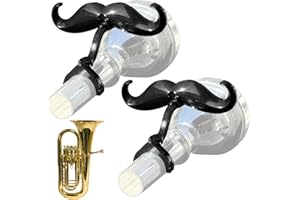SAMORILLO Schnurrbart zum Anklippen für Tubas – inklusive Schutzhülle – passend für alle Tuba-Mundstücke – perfektes Zubehör für junge Musiker, 2 Stück