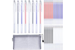 HMIEPRS 4 Colors Heat Erasable Fabric Pen Set with Pen Storage Bag, 8Pcs Heat Erase Pen Shells with 40Pcs Erasable Pen Refills, Fabric Marking Pens for Sewing Cloth Dressmaker Quilting Leather