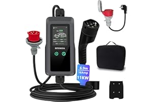 BETUMODA Mobile Wallbox 11kW Typ 2 Ladekabel mit Einstellbarer Ladeleistung [6.9m | 3-phasig | 8-16A IP67], CEE 16A, EV Ladegerät für Model Y/3 ID.3/4/5 MG4 EX30 e-up