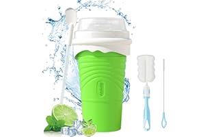 SCBOY Slushy maker, Kubek do robienia slushy, Silikonowy kubek do robienia slushy, Kubek do robienia slushy ze słomką, łyżką i szczotką do lodów slushie
