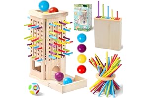 HUIFENGJIE Juego Montessori, 3-en-1 Juego de Mesa Madera