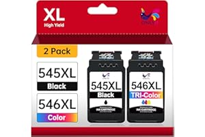 ONLYU PG545XL CL546XL Cartuchos de Tinta Remanufacturado para Canon 545 546 XL Compatible con Pixma TS3350 TS3150 TS3450 TS3351 MG2550S MG2550 MG2950 TR4650 TR4550 TR4551 MX495 (Negra y Color)
