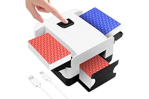 CelestiMingle Automatic Card Shuffler 1/2 Deck, One-Click Shuffling Mode, 2000mAh Rechargeable Shuffle Machine, Electric Playing Card Shuffler for Poker, UNO, Blackjack, Skip-Bo, Phase 10 (A)