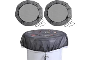 ALEOHALTER 2PCS Rain Barrel Net Cover Black Mesh Adjustable Protective Cover with Drawstring 97cm Adjustable Fine Net Keep Mosquitos and Debris Out(2/Pcs,Black,size:38.19inch)