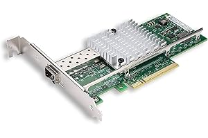QINIYEK Scheda di Rete 10G SFP+ per Intel X520-DA1-82599EN Chip, Single Porte SFP+, Ethernet PCI Express x8 LAN adattatore, 10Gb NIC per Windows Server, Win8, 10, Linux, VMware