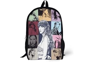 LOPUCK Singer Backpack School Bag Rucksack For Girls Boys Album Poster Backpacks Large Capacity Kids Back Pack Lightweight School Bags For Children Students 17inch