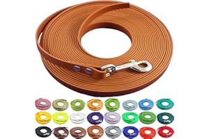bio-leine Schleppleine 12mm aus Biothane - 5,0 m in Hellbraun I Hundeleine ohne Handschlaufe für kleine und große Hunde - Wasserabweisende Leine