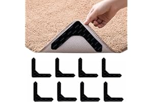 Antiscivolo per Tappeti, Alluring 8 Pezzi Adesivo Antiscivolos da Tappeto Gripper, Adesivo Antiscivolo Sottotappeto per tappeti Moquette lavabile e Riutilizzabile, Mantiene gli Angoli Piatti