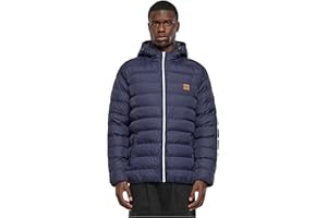 URBAN CLASSICS Giacca Invernale da Uomo con Cappuccio Calda e Trapuntata, Materiale Sintetico Antivento, Piumino Adatto alle Mezze Stagioni, Tasche Foderate