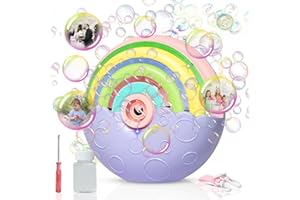 Máquina de Burbujas Niños Panamalar Kit de Juguete Automático Hacer Burbujas 2000+ Burbujas por Minuto Máquina Portátil de Soplado Burbujas con Soluciones para Interior Exteriores Bodas Fiestas