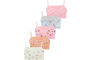 LOREZA ® 5 Brassières en Coton pour Fille sous-vêtements Soutien-Gorge de Sport Tailles 10 à 15 Ans