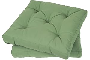Viste tu hogar Pack 2 Cojines para Silla, 45x45x5 CM, Efecto Tridimensional, Relleno de 100% Poliéster, Ideal para Comedor, Terraza, Sala y Restaurante, Color Verde Aguacate, Fabricado en España