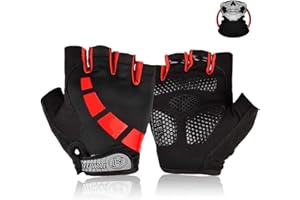 Nesirooh Guantes MTB Hombre y Mujer, Guantes Ciclismo Verano Gel Medio Dedo para Bicicleta Montaña Bici Gimnasio
