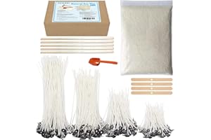 JEMESI Kerzenherstellung Set,1kg Sojawachs mit Kerzendocht 200 Stück, Festen Halter für Kerzen Anfänger DIY Starter Set, für die Kerzenherstellung