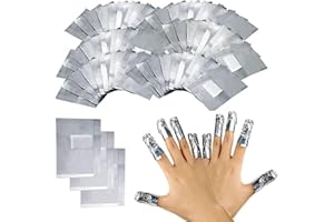 Feuille D'Aluminium Dissolvant Ultra-Minces Aluminium Vernis Semi Permanent Pour Retirer À Ongles Le Gel Ongle, Paquet Papillotes Ongles d'Aluminium Ensemble 100 Pièces