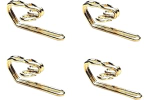 Merriway BH03671 (50 Pcs) EB Curtain Header Tape Drapery Hook Brass Plated Metal - Pack of 50 Pieces