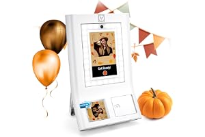 Sprocket Photo Booth Machine Instant Color Photo Printer - 10.1" Touchscreen, LED Ring Light - Customize w/250+ Fun Frames, Prints on 3x4 Zink Paper or Share via QR Code, Mobile Notify App