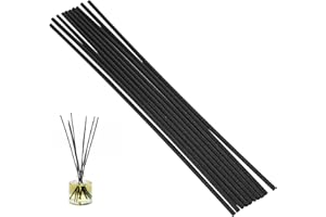 ARADOEA Reed Diffuser Sticks 30 CM Black Fibre Oil Aroma Diffuser Natural Wood Rattan Essential Oil Extra Long 4 mm Thick Replacement Refill for Spa Bedroom Home Office