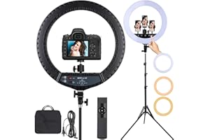 EOTO LIGHT 21 inch LED Ring Light with Tripod Stand, Large Selfie Ring Light with Touch Panel for YouTube Vlog Video Shooting, Makeup Studio Portrait with Carrying Bag and Remote Controller, CRI>97