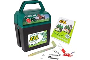 Power XXL B 9.000 Effektives Weidezaungerät 9V/12V Elektrozaungerät für einen sicheren Weidezaun, Pferd, Pony, Rind