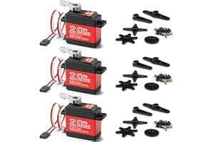 Miuzei Lot de 3 Servo de Direction Rc Digital Servo 20 kg, Direction Étanche à 270° avec Engrenage en Métal pour Voiture, 1/10 1/8, Modèles Toys, Avion, Robots, Bras, Ailes de But, Voiture,