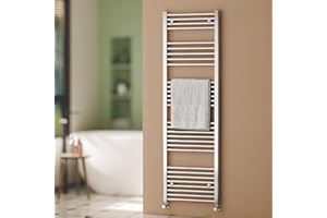 S'AFIELINA Towel Rail Radiator 1600 x 500 mm, Chrome Towel Radiator Heated Towel Rail Central Heating Radiator Designer Towel Radiator Modern Straight Ladder Bathroom Warmers