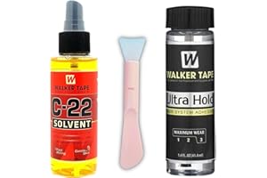MMC GIFTS Walker Tape Ultimate Wig Care Bundle: Ultra Hold Wig Glue (1.4 fl oz) & C-22 Solvent Adhesive Remover (118ml) with Gentle Dual-Ended Spatula - Perfect for Synthetic Wigs & Hair Extensions