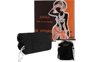 AOOSA Filet de Douche Africain, Éponge Filet Africain à Séchage Rapide, Net Sponge with Knots pour Hommes Femmes, Exfoliating Eponge de Bain, Réseau D’éponge à la Maison Voyage, Noir